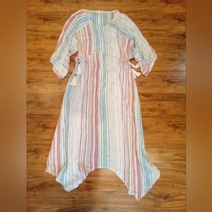 Krazy Kat Striped Handkerchief Hem Dress, S